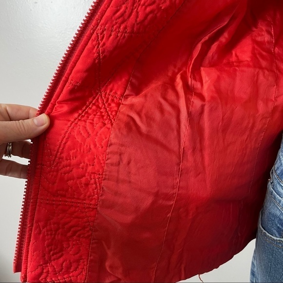 Coldwater Creek Grannycore Sweater Jacket – Quilted Front – Zip Up – Red – Size - Picture 11 of 16
